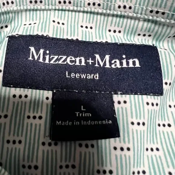 Mizzen+Main Leeward Shirt Mens Large Short Sleeve Button Up Performance Stretch - Picture 6 of 9